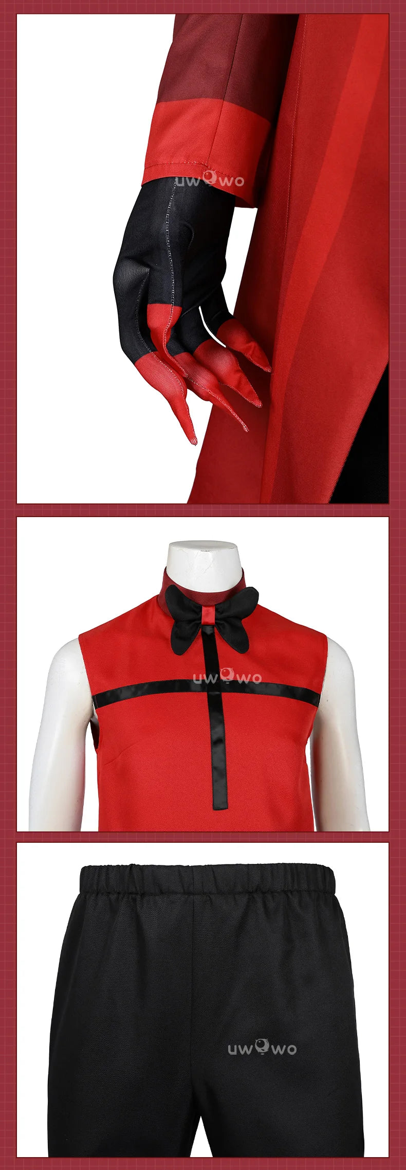 UWOWO Collab Series: Alastor tthe Radio Demon H Hotel Cosplay Costume Red Uniform Anime Costume