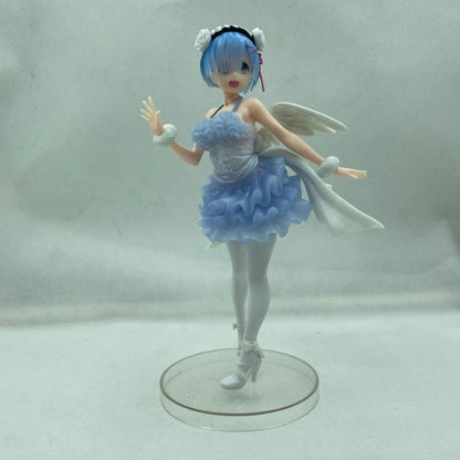 23cm Re:Zero Rem Angel Version Cute Bishoujo PVC Figure Wings Special Effects Anime Statue Desktop Decor Fan Collectible Gift