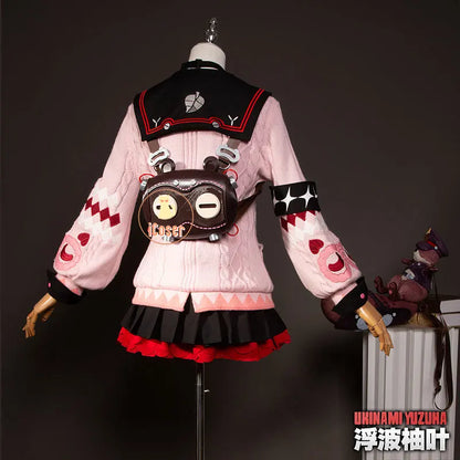 Zenless Zone Zero Ukinami Yuzuha Cosplay Costume Wig Skirt Sweater Uniform Headwear Spook Shack Halloween Party for Women Girls