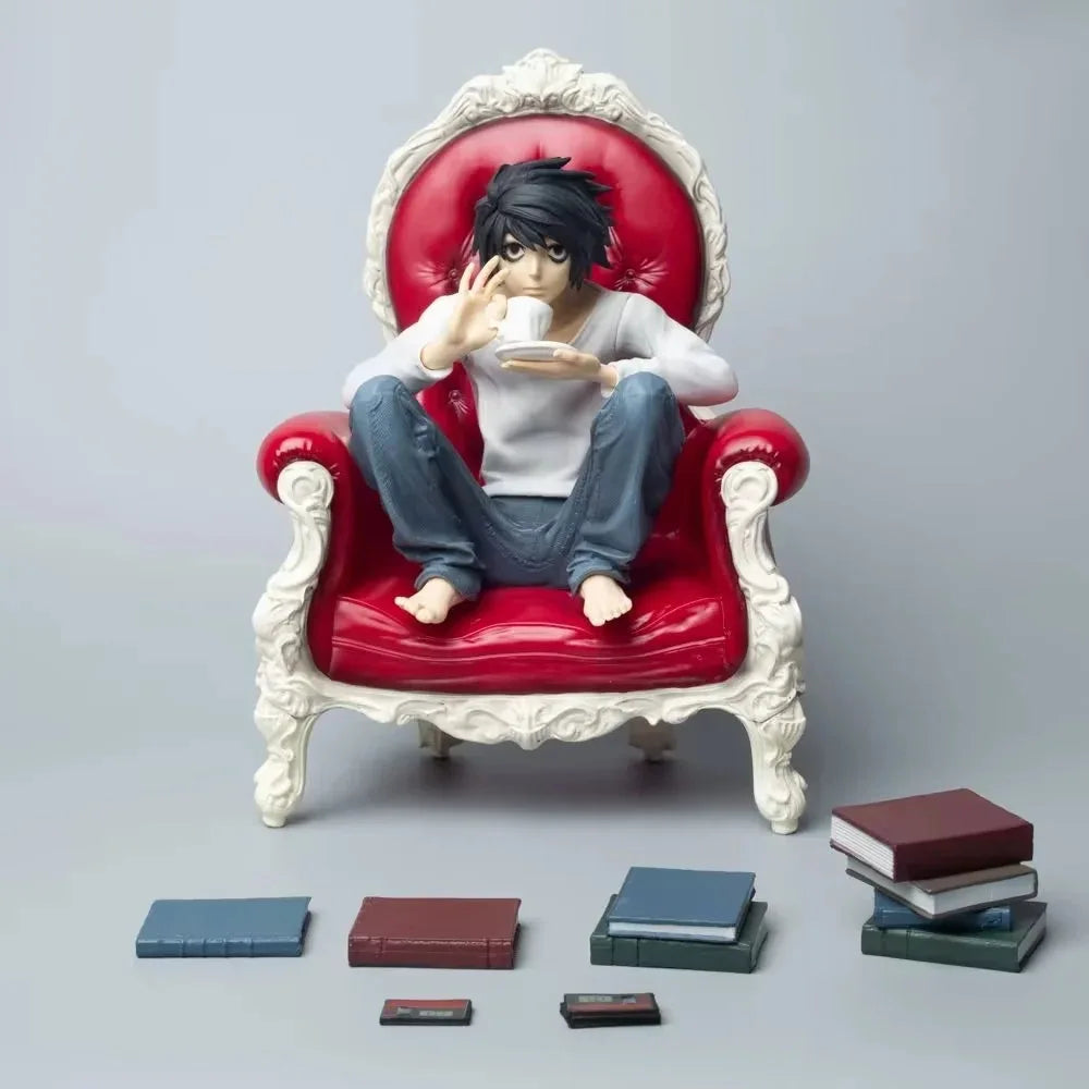 Death Note Gk L Sitting Pose Statue Figure - Cute & Adorable Style, Room & Desk Decoration, Boxed Collectible, Perfect Gift