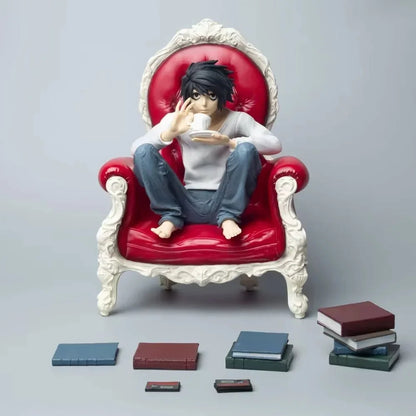 Death Note Gk L Sitting Pose Statue Figure - Cute & Adorable Style, Room & Desk Decoration, Boxed Collectible, Perfect Gift