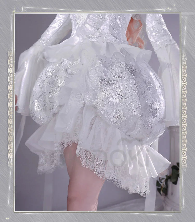 Kirakishou Cosplay Anime Rozen Maiden Cosplay DokiDoki-R Women Kirakishou Cosplay Lolita Gothic Dress White Lolita