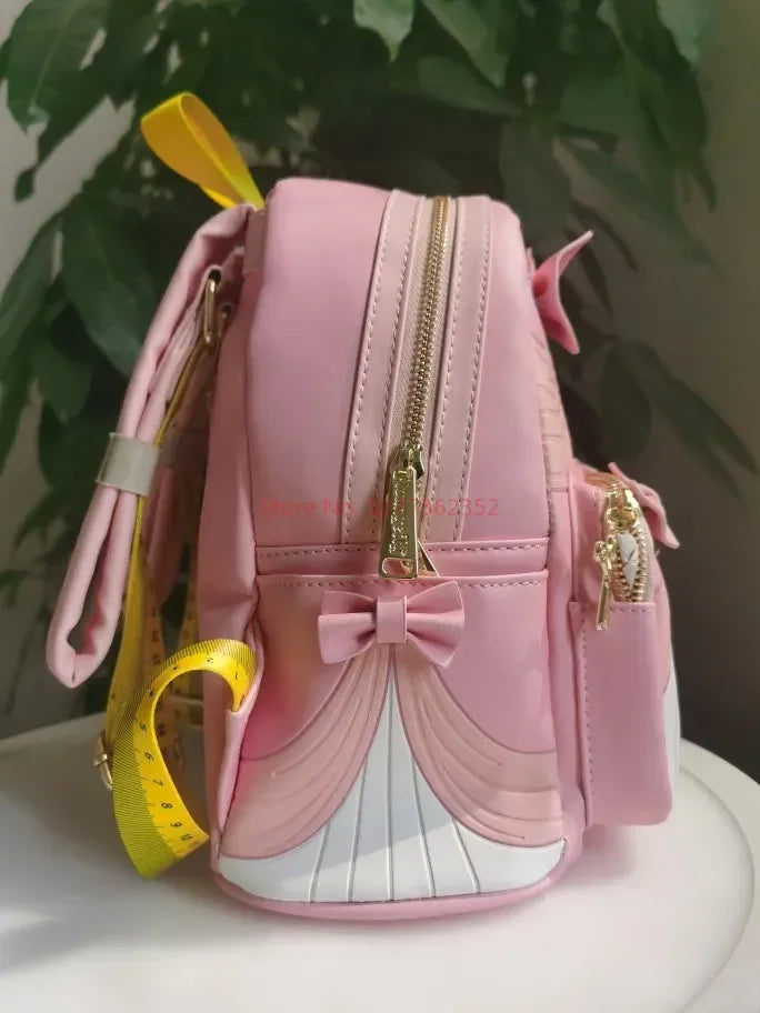 2024 New Loungefly Disney Cinderella Backpack Pink Commemorative Backpack Cute Kids Backpack Girls Backpack Casual Bag Gift