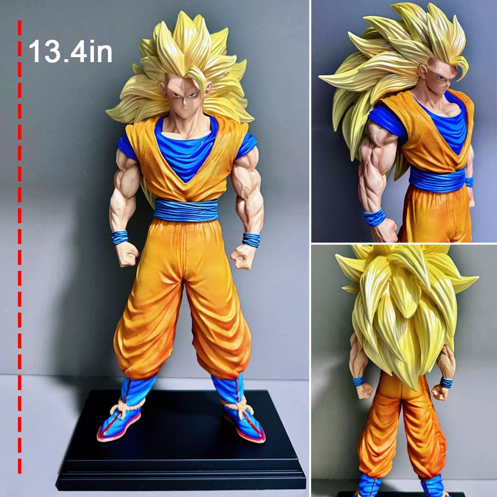 34cm Jt Statue Dragon Ball Son Goku Figurine Ssj3 Goku Figurine Super Saiyan 3 Goku Figures Decor Anime Figure Gk Statue Model