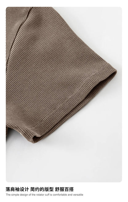 ZODF Sexy 2025 Spring Women 275gsm Long Dress Female Girls O Neck Washed Distressed Slim Slit Fit Dresses HY1008