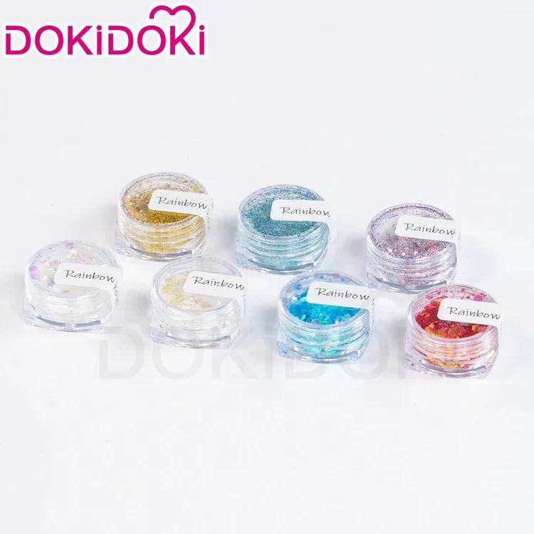 IN STOCK Diamond Wig Anime Land of the Lustrous DokiDoki Women 32cm Short Rainbow Gradient Heat Resistant Hair Free Wig Cap