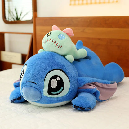60/80/100cm Big Size Stitch Disney Anime Plush Stuffed Doll Kawaii Room Decoration Plushies Children's Pillow Holiday Gift