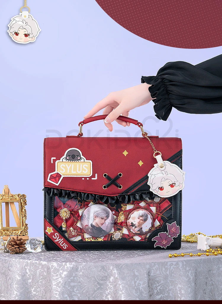 IN STOCK Sylus Cosplay Doujin Bag Game Love and Deepspace DokiDoki Sylus Itabag Red Black School Bag Cosplay Prop
