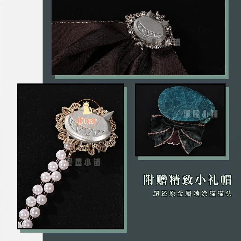 Genshin Impact Lynette Cosplay Costume Wig Uniform Dress Hat Tail Magician Skirt Lyney Fontaine Halloween Party for Women Props