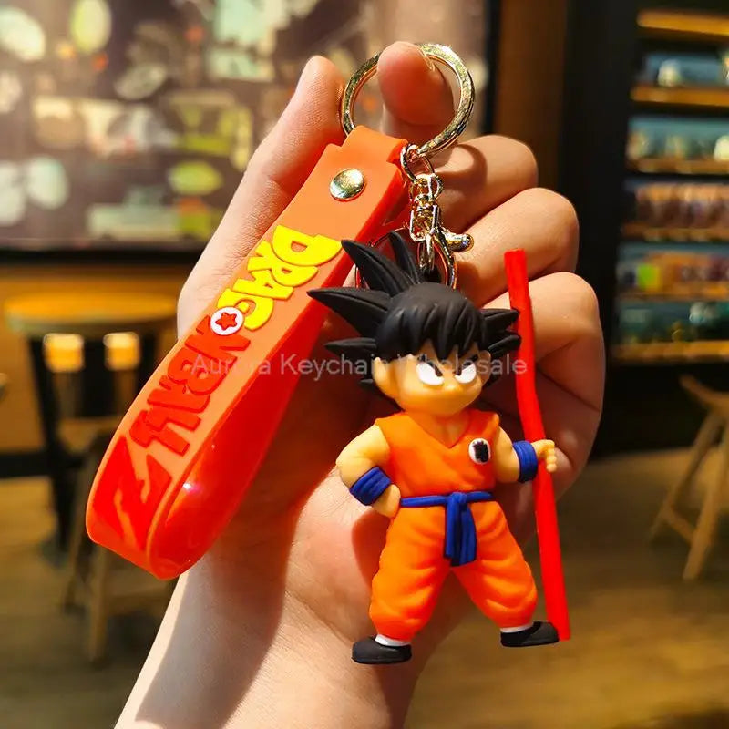 Anime Dragon Ball Keychain Z Super Saiyan Son Goku Bulma Broly Piccolo Majin Buu Series Car Pendant Keyring Kids Toys Gifts