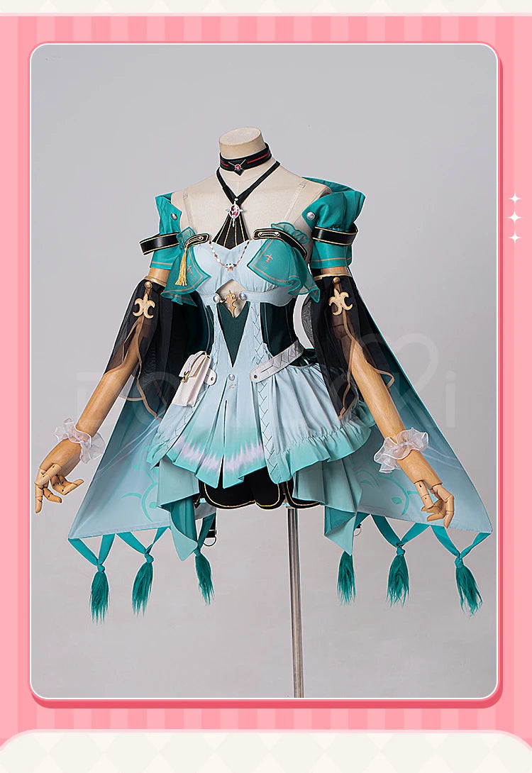 Ciaccona Cosplay Costume Game Wuthering Waves【XS-3XL】DokiDoki-N Women Green Dress Ciaccona Costume Plus Size