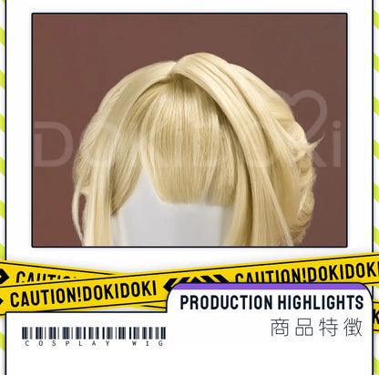 IN STOCK Evelyn Wig Game Zenless Zone Zero DokiDoki ZZZ Women 35cm Golden Hair Evelyn Cosplay Free Wig Cap