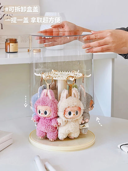 New Labu Pendant Display Box Rotating Transparent Labu Doll Handmade Blind Box Storage Display Stand Decorative Accessories