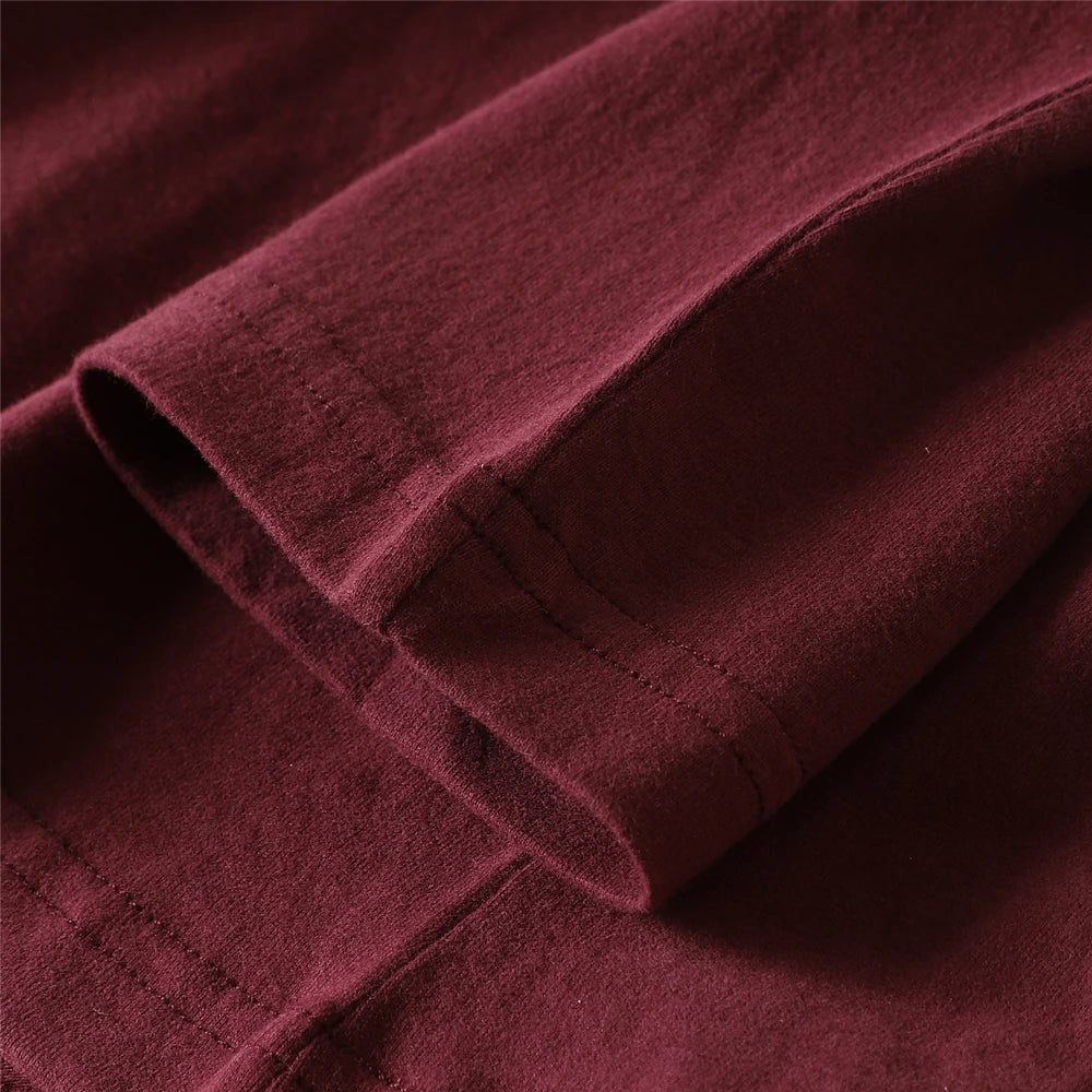 2025 Autumn New American Retro Long-sleeved O-neck Letter Printed T-shirt Men's Fashion 100% Cotton Washed Casual Sport Tops