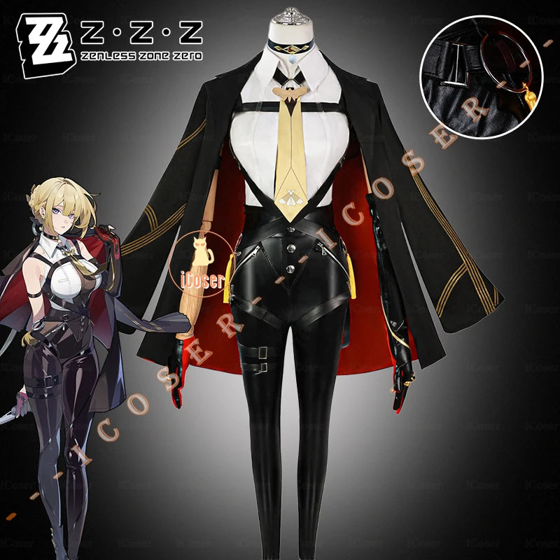 Zenless Zone Zero Evelyn Chevalier Cosplay Costume Uniform Headwear Earrings Stars of Lyra Halloween for Women Girls Carnival