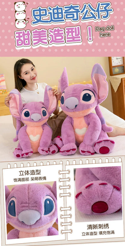 30/45/60/80CM Big Size Disney Stitch Cartoon Anime Plush Stuffed Doll Room Decoration Peluche Pillow  Plushies Ornaments Gifts