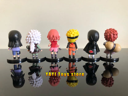 New 12pcs/set Anime Figure Naruto Shippuden Hinata Sasuke Itachi Kakashi Gaara Action Figure Q Version PVC Figures Toys  Gift