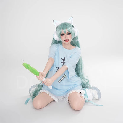 Rinn Mikuu Cosplay Costume DokiDoki-R Mikku Rinn Cosplay Women Cute Black Green Costume Set Mikuu Rinn Cosplay