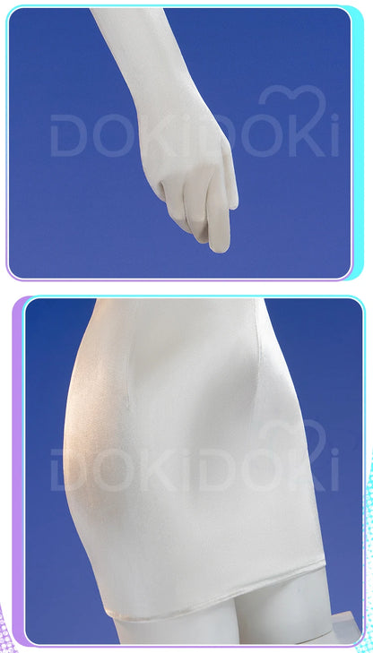 IN STOCK SUA Cosplay Costume Anime Alien Stage Cosplay DokiDoki-R Women Sexy White Dress Costume SUA Cosplay