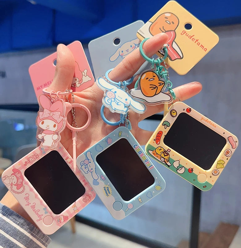 Genuine Sanrio Hello Kitty Kuromi Melody Pachacoo Cinnamoroll Hangyodon Gudetama Writ Boar Graffiti Toy Keychain Birthday Gift