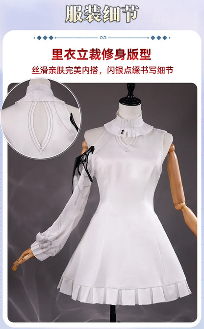 Honkai Star Rail Evernight March 7th Cosplay Costume Dress Earrings Headwear Mysterious Foreign Guest Halloween Party for Women