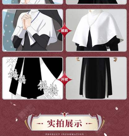 Anime My Dress-Up Darling Marin Kitagawa Cosplay Costume Nun Dress Uniform Hat Necklace Season 2 Halloween Party for Women Girls
