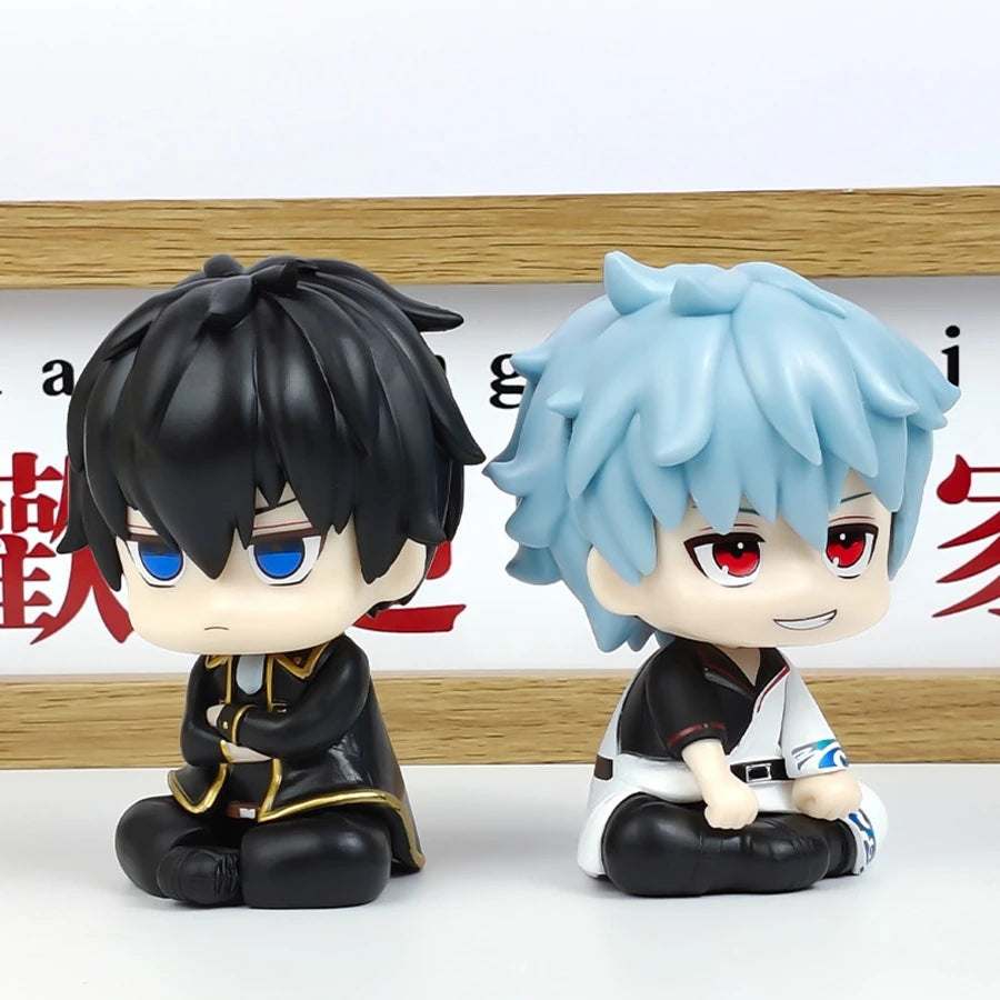 10cm Gintama Anime Figure Look Up Sakata Gintoki Action Figure Q Version Hijikata Toushirou Figurine PVC Collection Model Toys