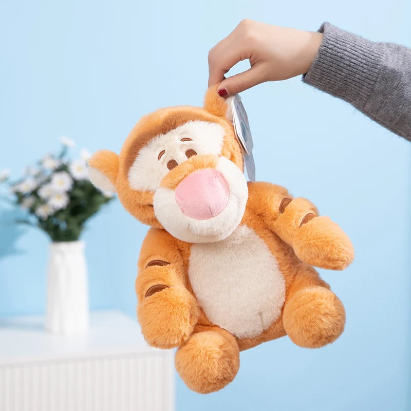 Disney Original Lovely Tigger Eeyore Plush Toy With Magnet Stuffed Shy Pooh Bear Piglet Doll Soft Anime Plushies Birthday Gifts