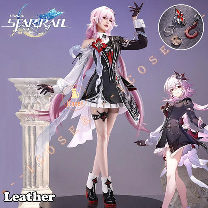 Honkai Star Rail Evernight March 7th Cosplay Costume Wig Dress Headwear Mysterious Foreign Guest Amphoreus Halloween Party Women