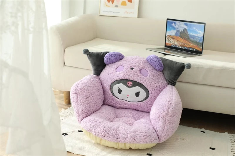 Comfortable Kuromi My Melody Seat Cushion Warm Buttocks Soft Stuffed Anime Cinnamoroll Back Sitting Cushion Chair Non-slip