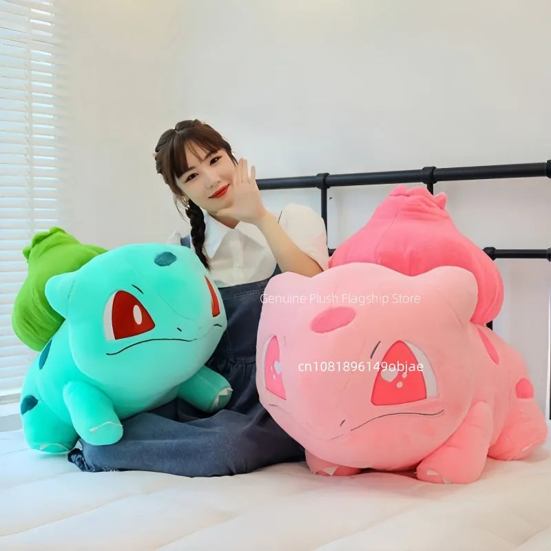 60cm Big Size Pokemon Bulbasaur Cartoon Anime Plush Stuffed Doll Garlic Frog Room Decorated with Cartoon Peluche Pillow Gift