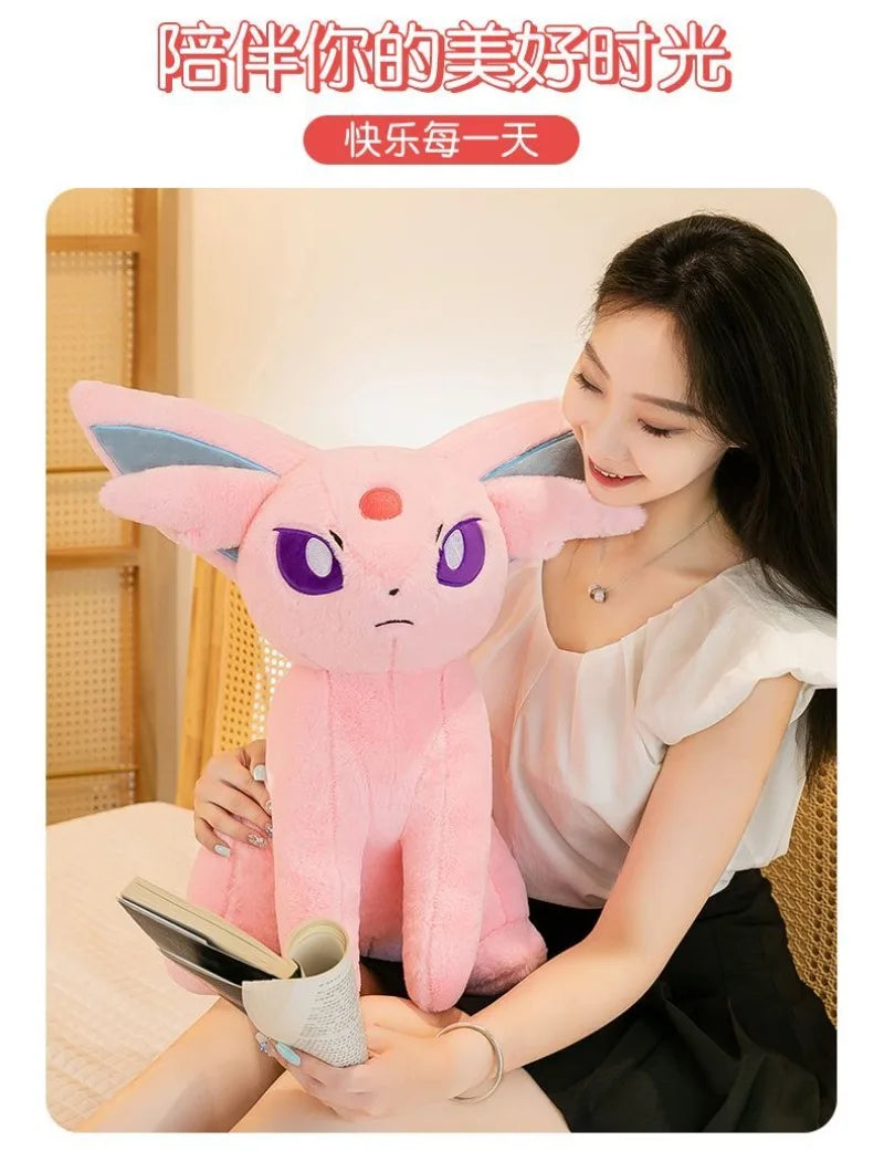 40/55/70cm Big Size Pokémon Espeon Plushies Kawaii Cartoon Anime Ornament Peluche Comfortable Soft Doll Children's Toy Gifts