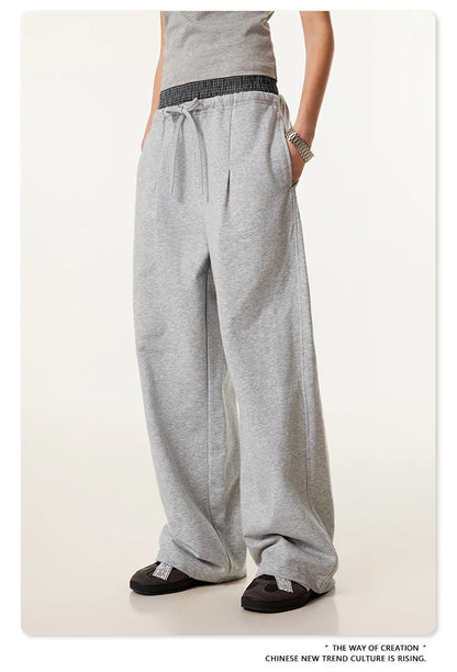 ZODF New 2025 Spring Men 280gsm Straight Pants Unisex Casual High Street Double Waist Sport Trousers Brand Streetwear HY1004