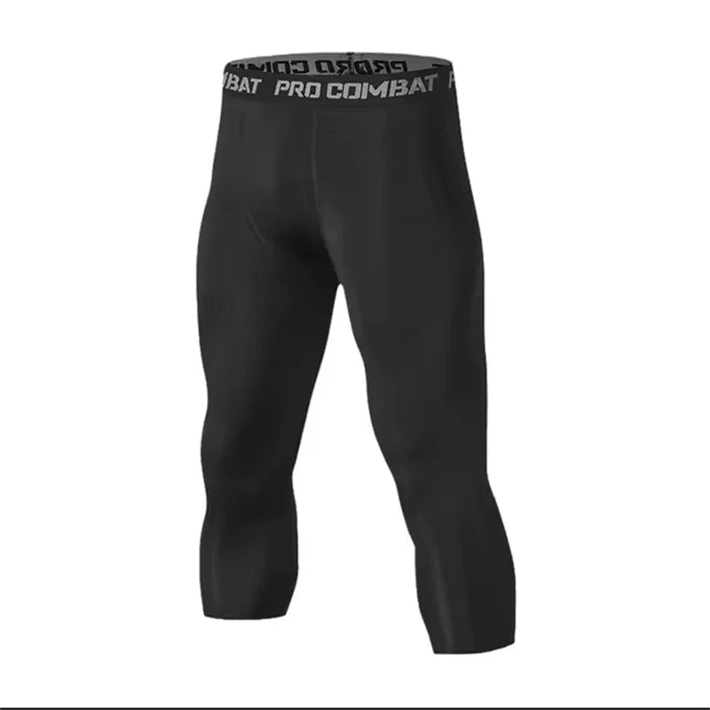 5-Point Slim Fit Men’s Fitness Pants Quick Drying Lightweight Running Sportswear - black / XXL