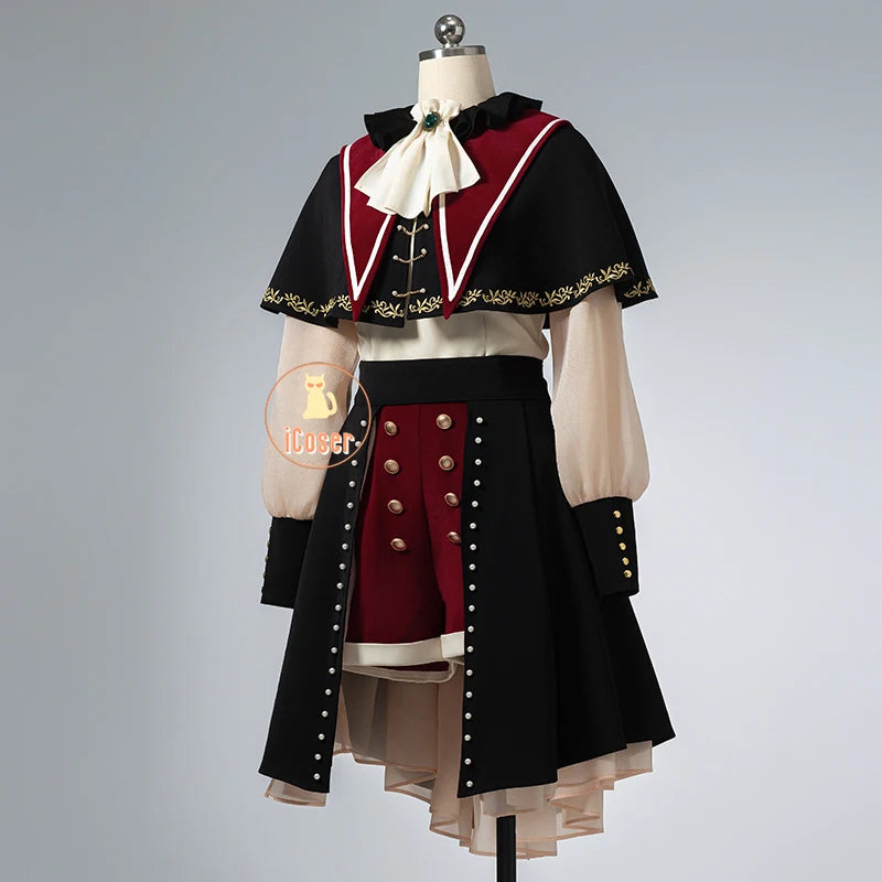 BanG Dream Wakaba Mutsumi Cosplay Costume Wig Red Dress Mortis Uniform Ave Mujica Earrings Halloween Party for Women Girls Props