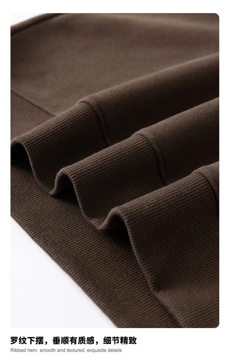 ZODF New Winter Man 345gsm Loose Fit Fleece Sweatshirt Unisex Cusual Boxy Warm Half Turtleneck Pullovers HY1181