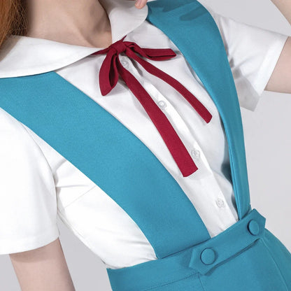 IN STOCK Reii / Asukaa Cosplay Costume DokiDoki-SR Anime Cosplay Women Asukaa Costume Socks Rei School Uniform Halloween Costume