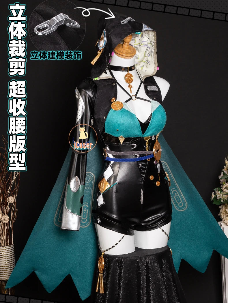 Zenless Zone Zero Lucia Cosplay Costume Wig Uniform Horns Headwear Tail Spook Shack Halloween Party for Women Girls Role Play