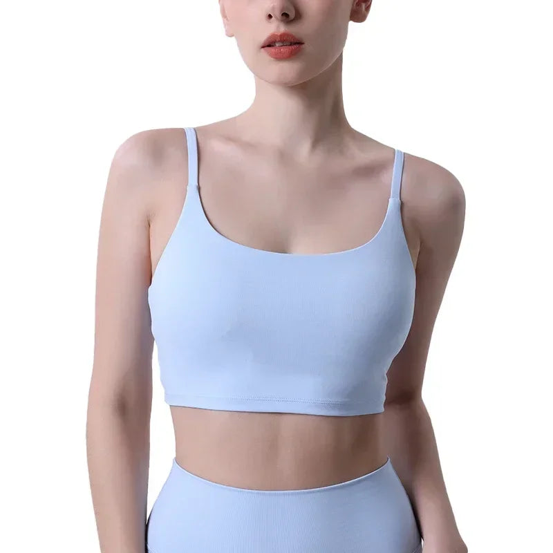 The Codex Women Solid Color Fitness Bra Tights Yoga Vest High Strength Shockproof Breathable Sports Top