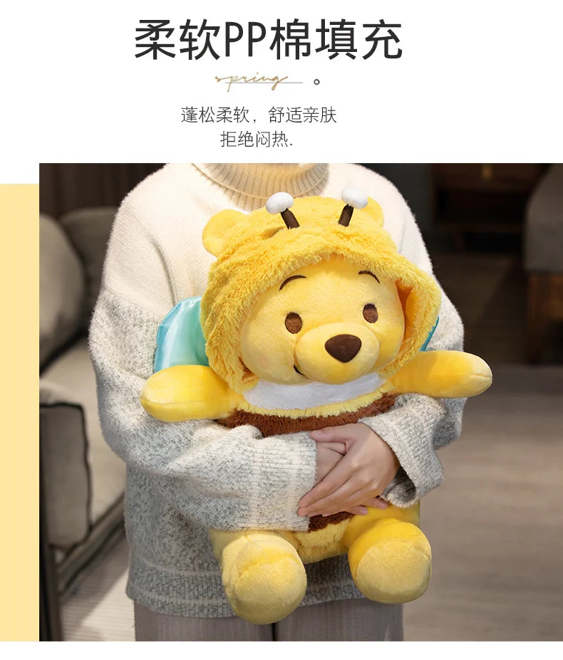 50cm Genuine Disney Bee Winnie The Pooh Plush Toys Pillow Kawaii Anime Bear Stuffed Doll Toys For Children's Birthday Xmas Gifts