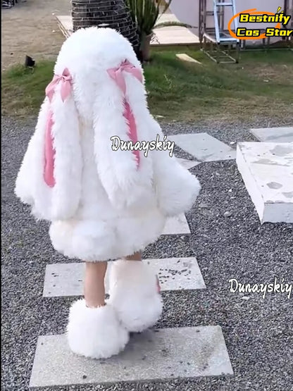 NONE Child Kawaii Rabbit Ears Cosplay Suit Size 90-150 Polyester