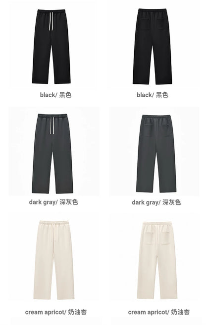 ZODF Casual 350gsm Fleece Unisex Loose Fit Wide Leg Straight Pants Warm Sport Trousers Winter HY0037
