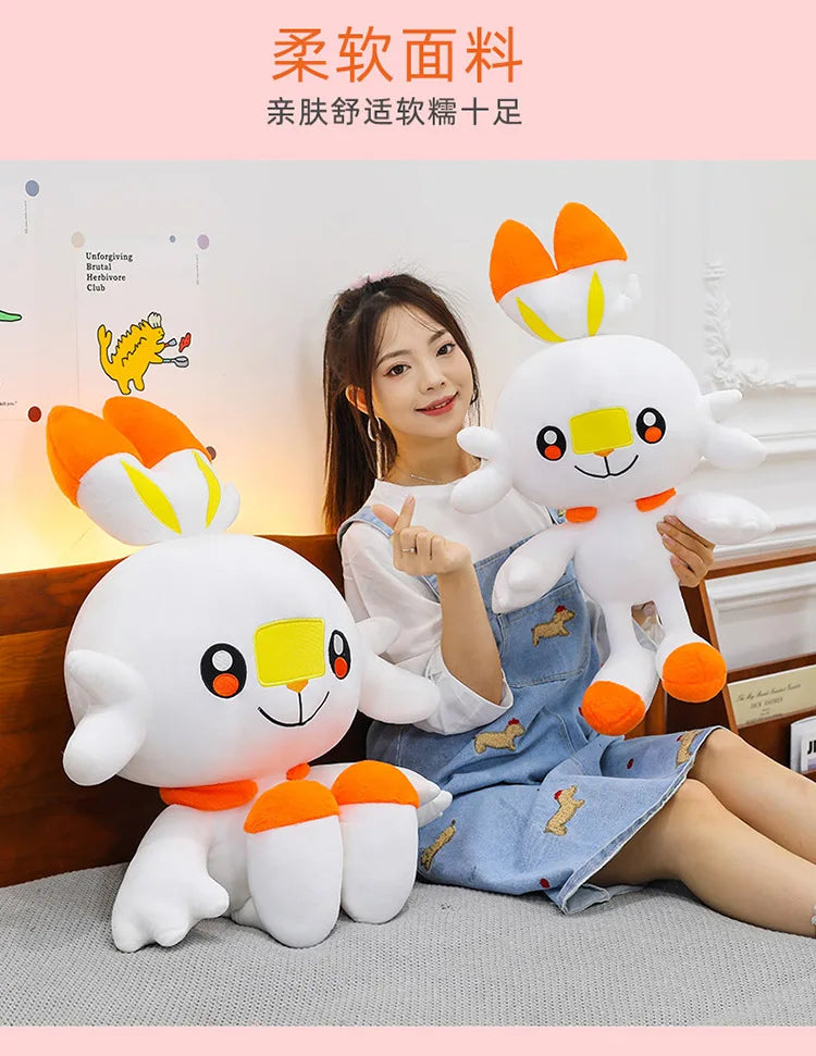 50/70/90cm Big Size Pokemon Scorbunny Anime Plush Stuffed Doll Room Decoration Kawaii Plushies Pillow Ornaments Holiday Gifts