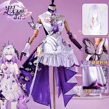 Honkai Star Rail Castorice Cosplay Costume Wig Dress Earrings Headwear Halloween Party for Women Girls Carnival Game Cos Props