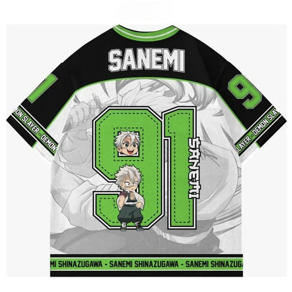 Demon Slayer Sanemi Shinazugawa Anime Series Number 91 Jersey Oversize Kpop Baseball Hockey Outfit Tshirt Daily Unisex Tops Tees