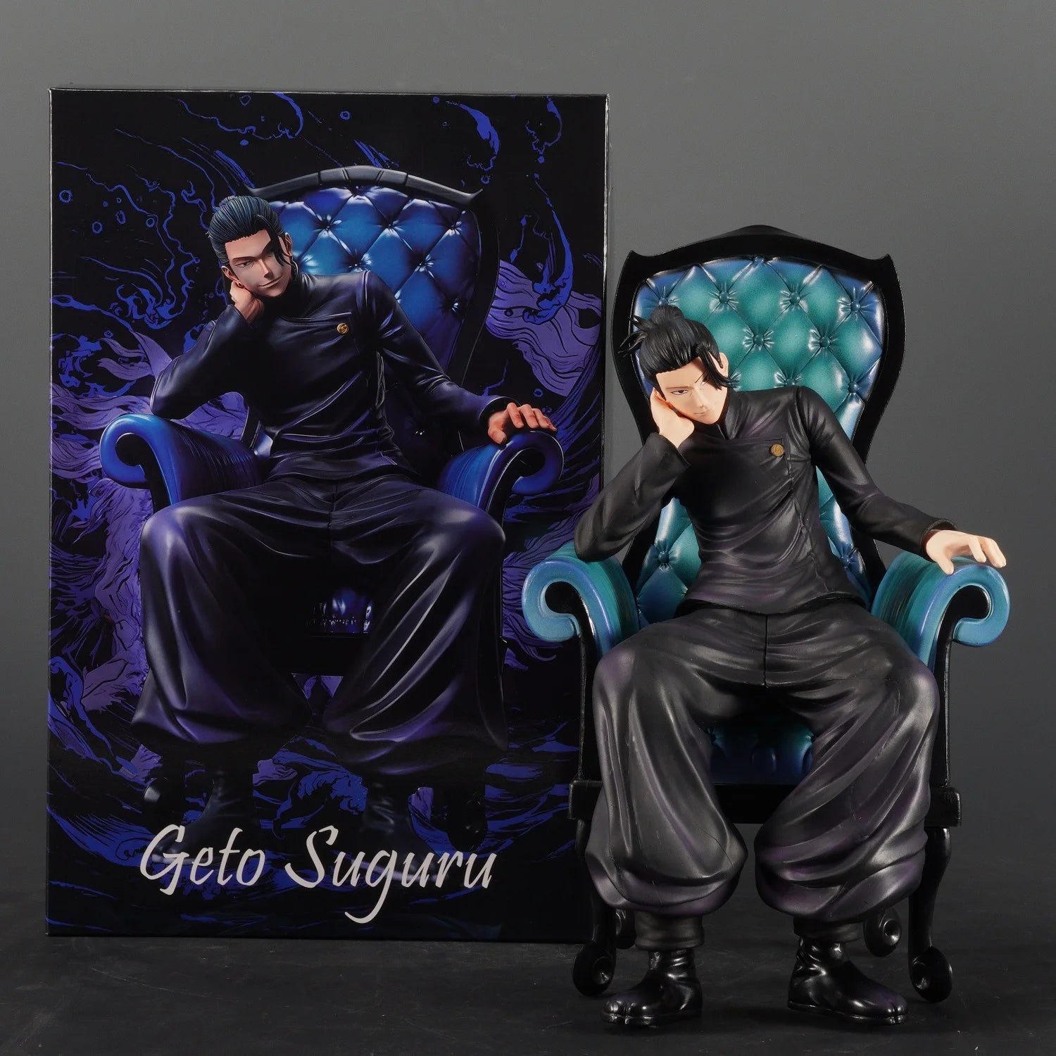 Anime 24cm Gojo Satoru & Geto Suguru Jujutsu Kaisen Sitting PVC Action Figures Decoration Toy Birthday Gift