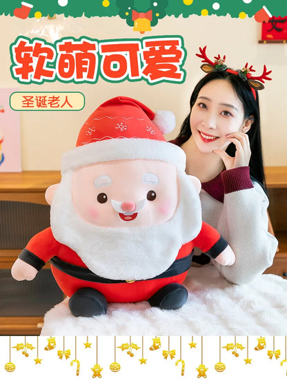 New 50cm Plush Santa Claus Doll Stuffed Toy Cuddly Pillow Christmas Gift for Kids Birthday Xmas Present Wholesale Small Gift