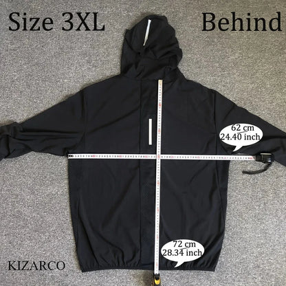 2025 Running Jacket Autumn Reflective Hooded Gradient Color Sportswear Breathable Men and Women Jogging Coat