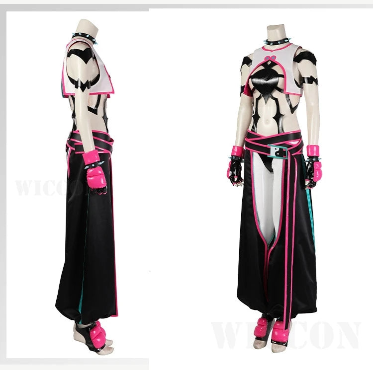 SF6 Juri Han Cosplay Costume Set Polyester Women
