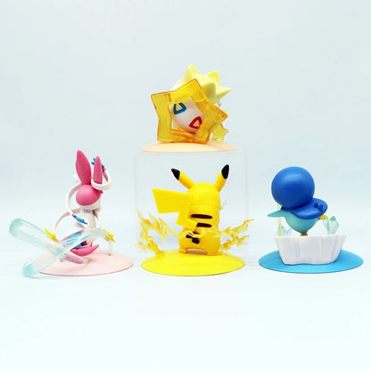 10cm Pokémon Anime Figure Kawaii Pikachu Action Figure Sylveon/Togepi/Piplup Figurine Room Ornaments Collection Model Toys Gifts